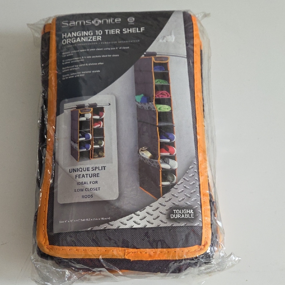 Samsonite 10 Tier Shelf Organizer - Black and Orange